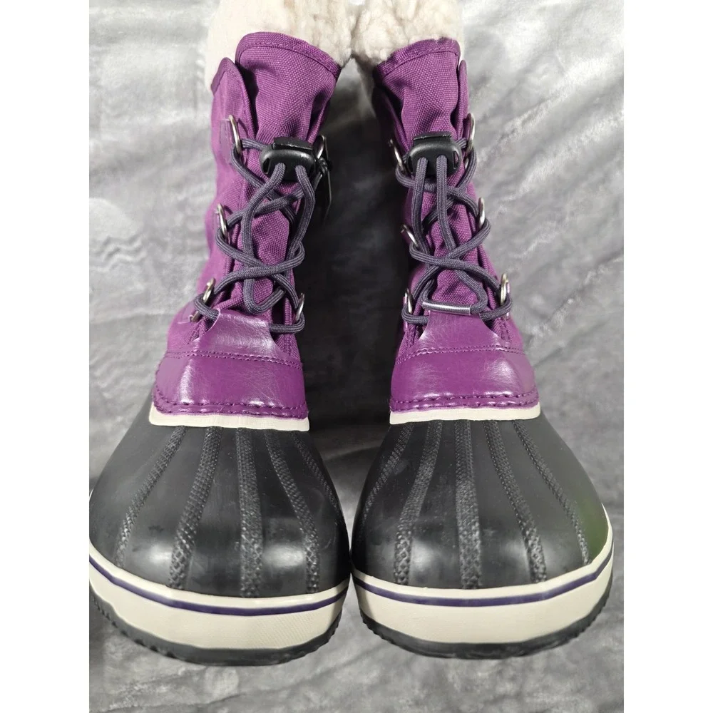 Sorel Yoot Pac Snow‎ Boots Youth 7 Purple Nylon Insulated Waterproof Womens 8.5